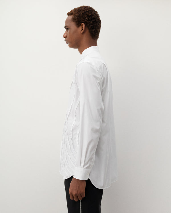 CDG Shirt - Men's Geometric Cut-out Shirt - (White)