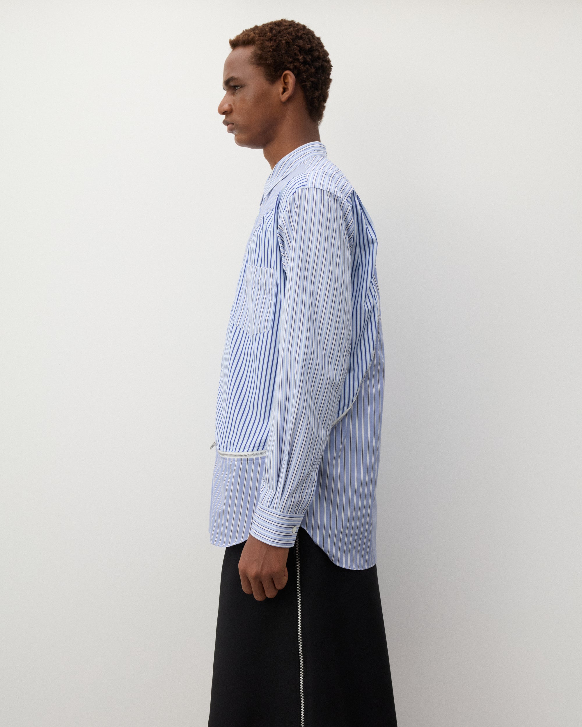 CDG Shirt - Men's Panelled Stripe Shirt