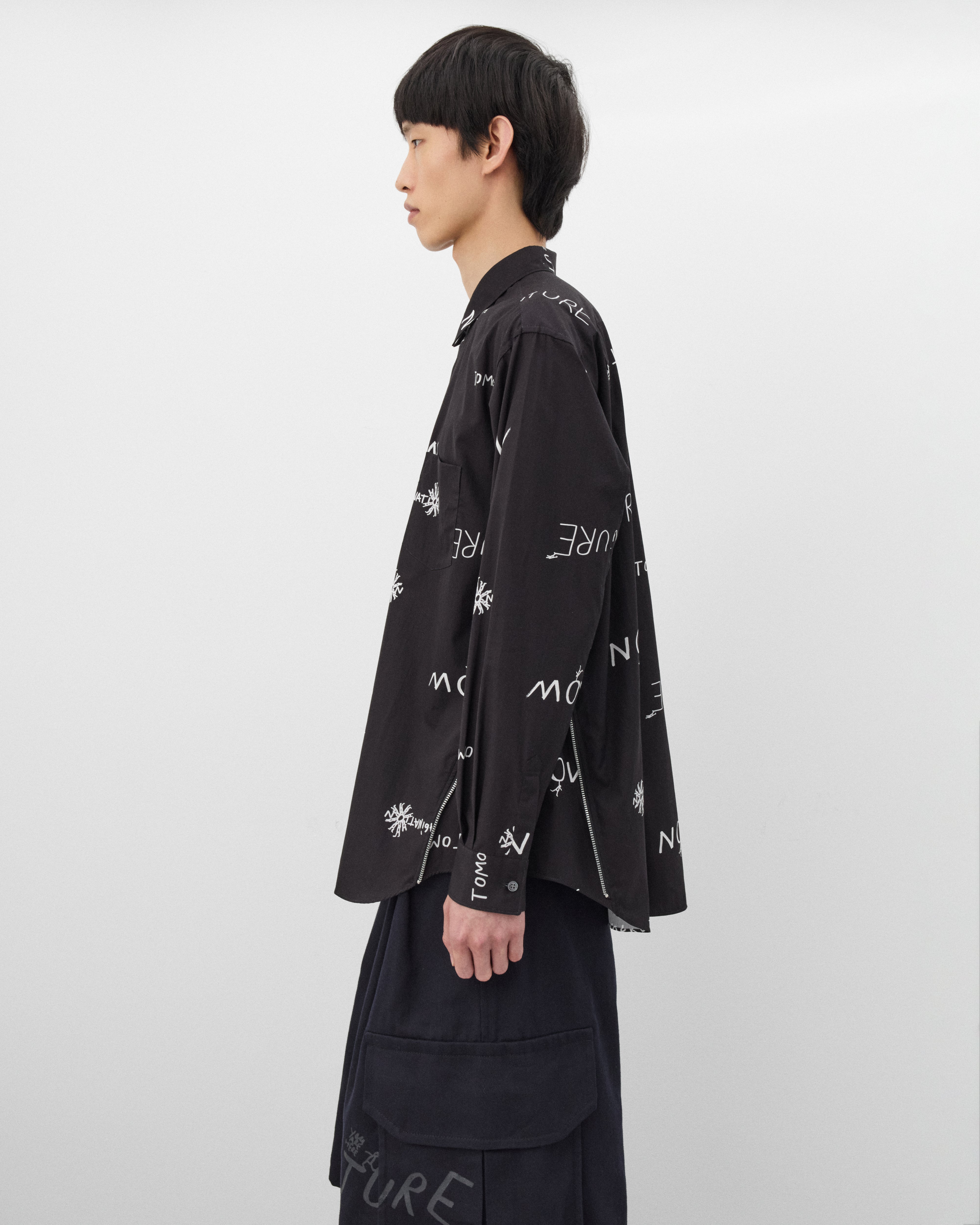 CDG Shirt: Men's Tomorrow Future Zip Shirt (Black) | Dover Street