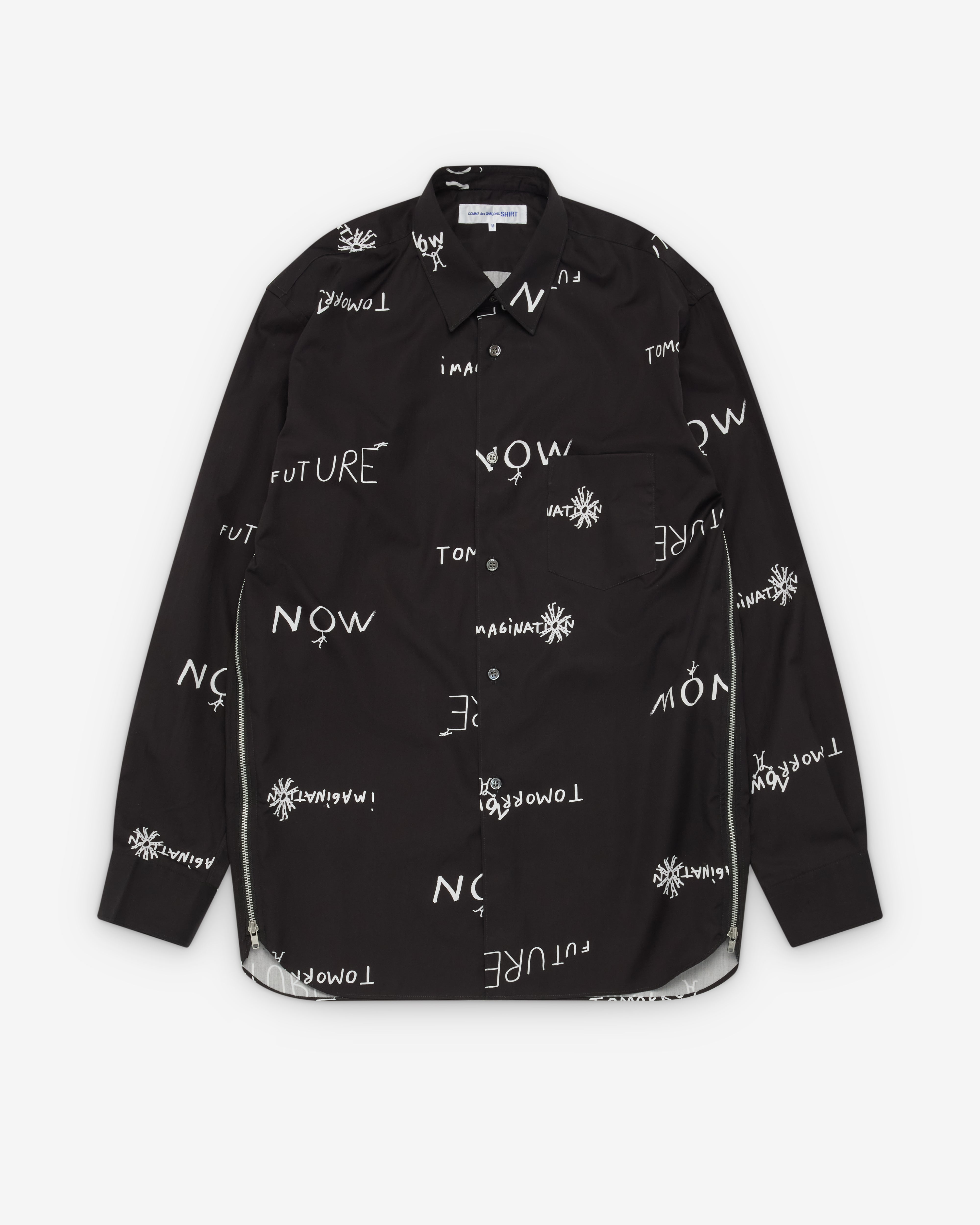 TOMORROW X TOGETHER blackコムデギャルソン シャツ CDG Shirt: Men's Tomorrow Future Zip Shirt (Black) | Dover Street