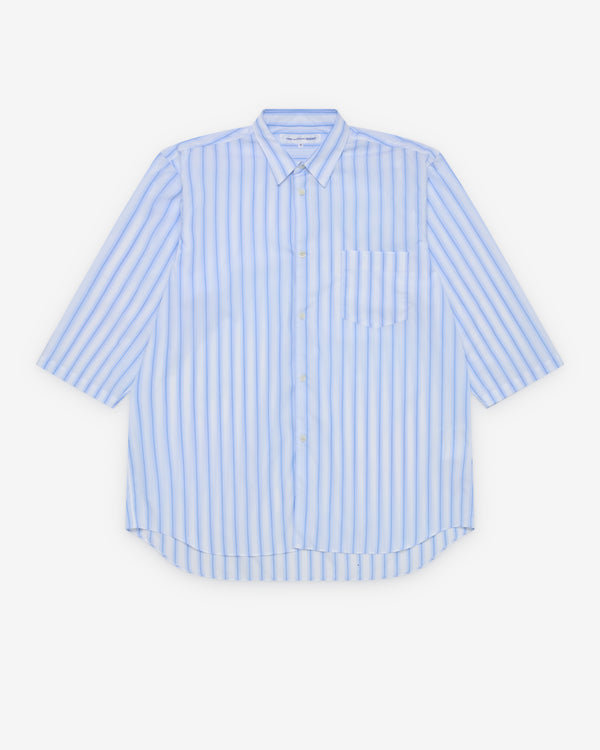 CDG Shirt - Men's Short Sleeve Striped Shirt - (Blue Stripe)