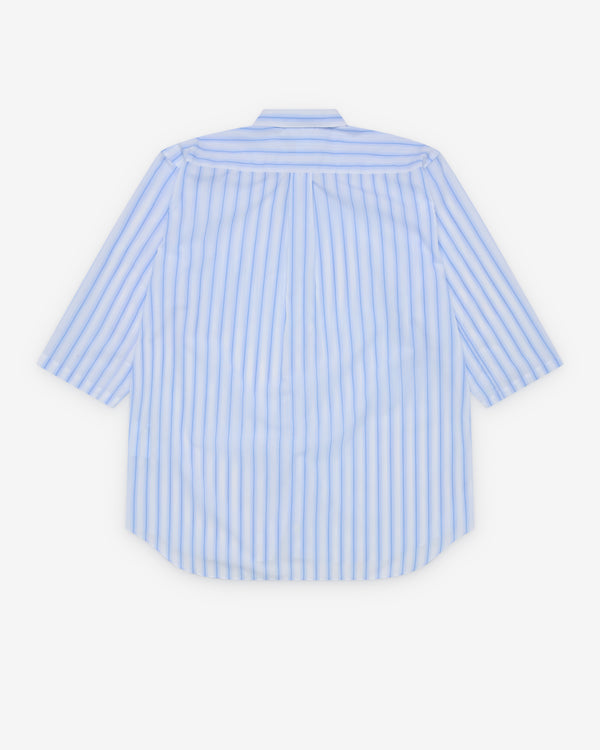 CDG Shirt - Men's Short Sleeve Striped Shirt - (Blue Stripe)