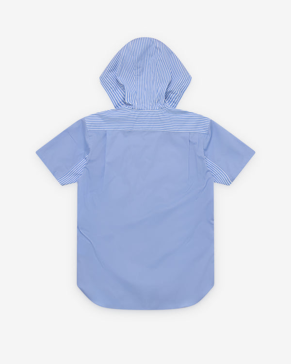 CDG Shirt - Men's Hooded Short Sleeve Shirt - (Blue)