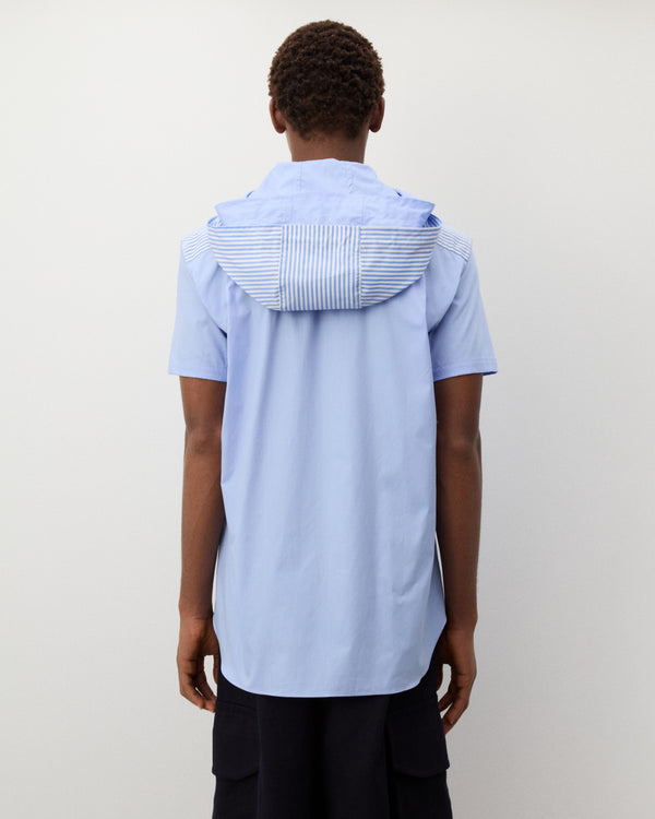 CDG Shirt - Men's Hooded Short Sleeve Shirt - (Blue)