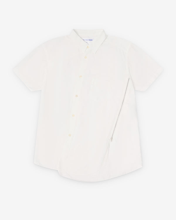 CDG Shirt - Men's Zip Short Sleeve Shirt - (White)