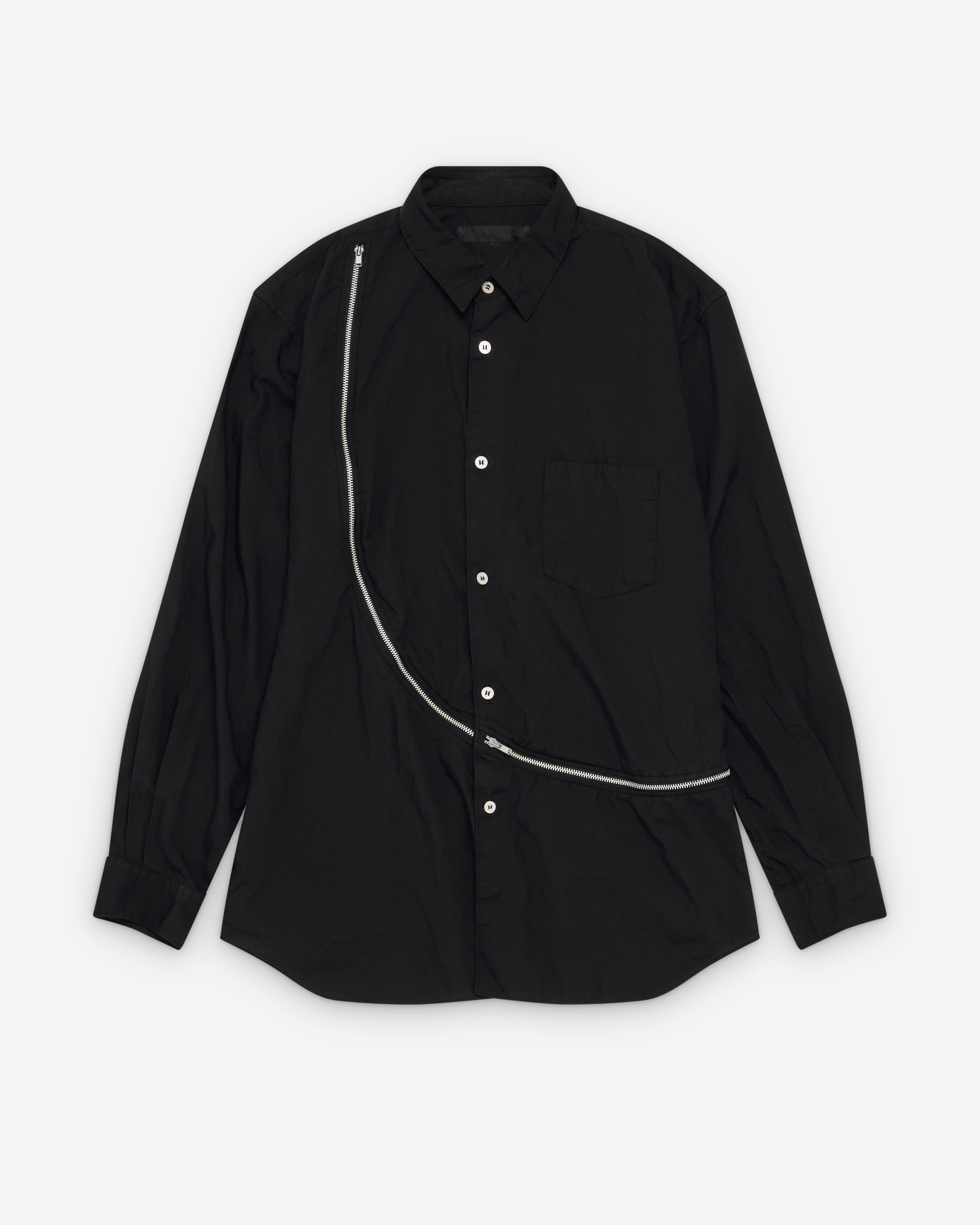CDG Shirt: Men's Zip Shirt (Black) | Dover Street Market London