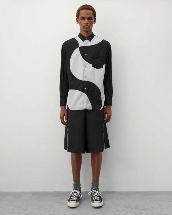 CDG Shirt - Men's Contrast Shapes Shirt - (Black/White)