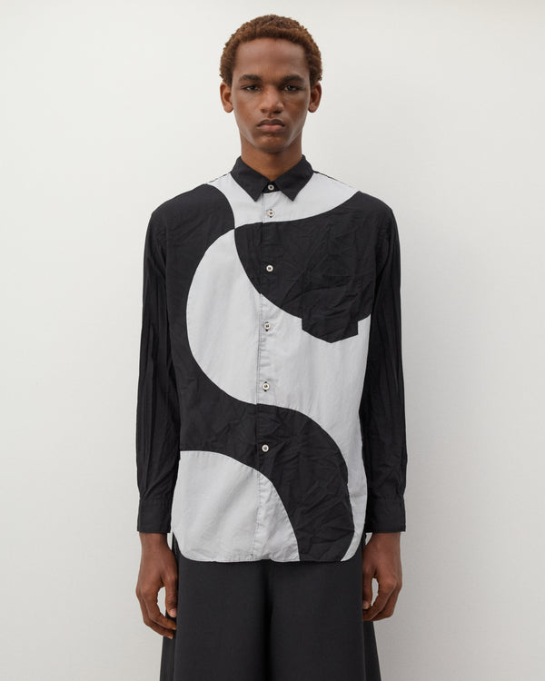 CDG Shirt - Men's Contrast Shapes Shirt - (Black/White)