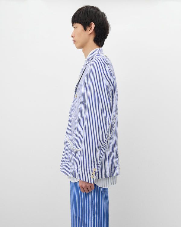 CDG Shirt - Men's Striped Zip Blazer - (White/Navy)
