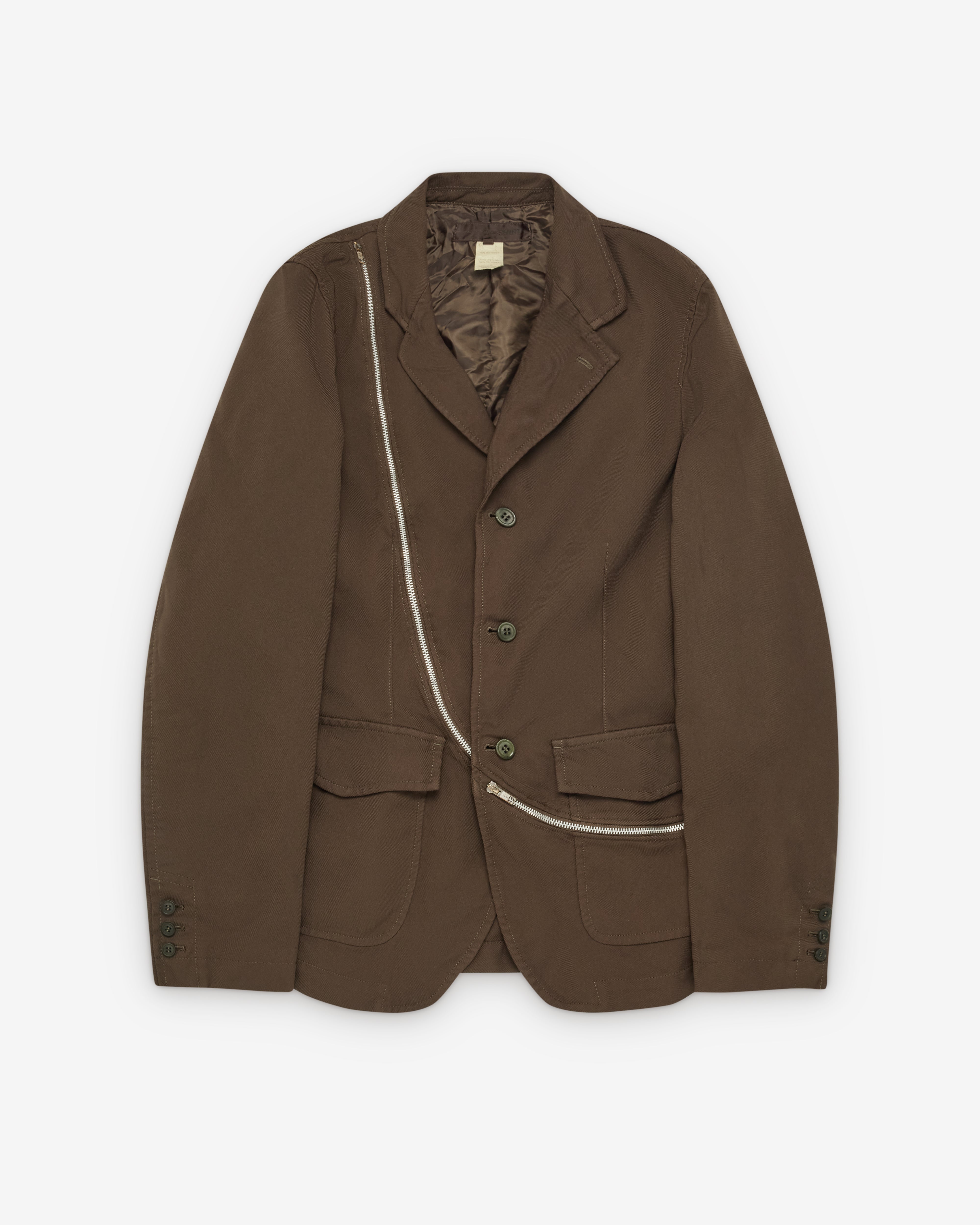CDG Shirt: Men's Zip Blazer (Olive) | Dover Street Market London