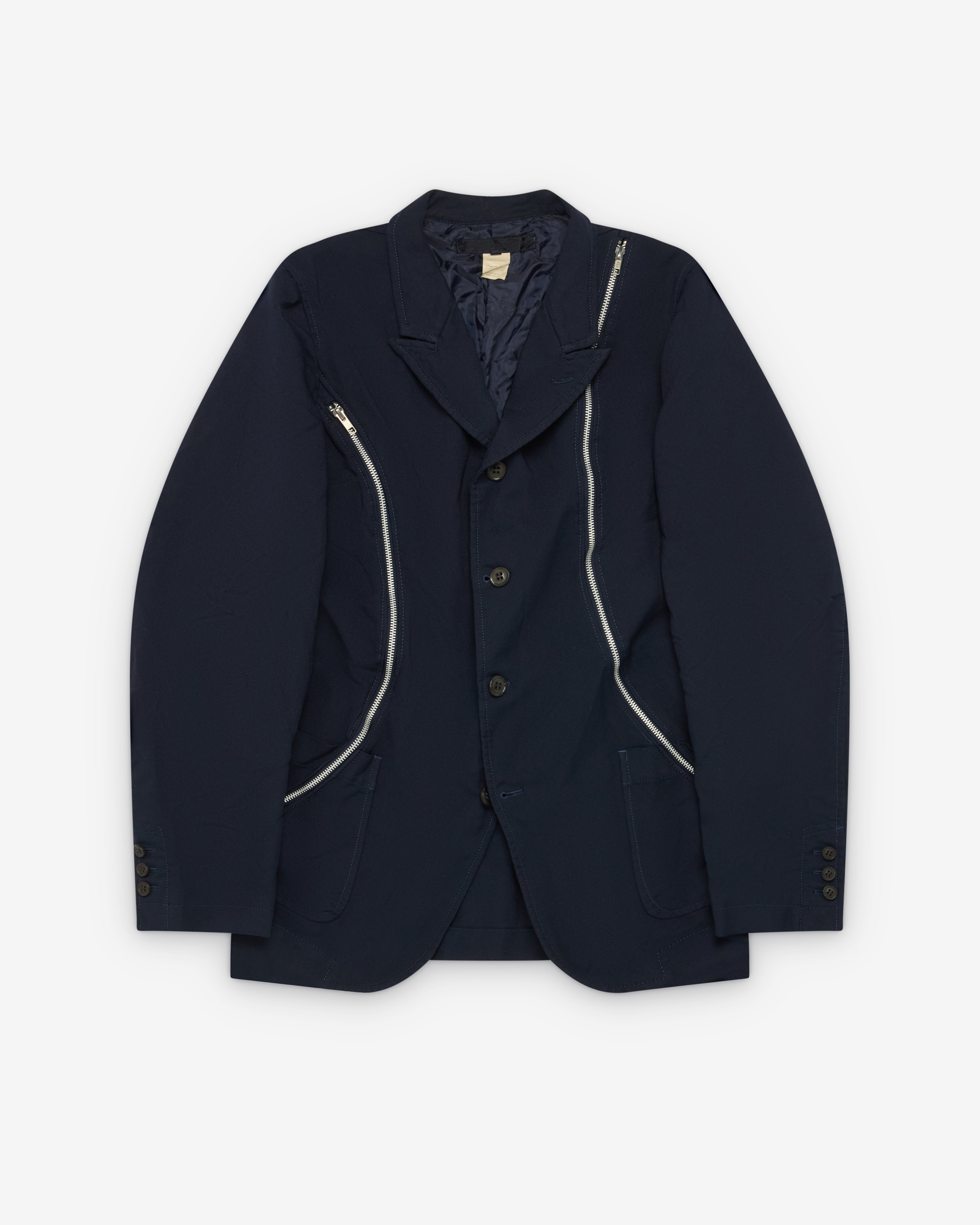 CDG Shirt: Men's Dual Zip Blazer (Navy) | Dover Street Market London