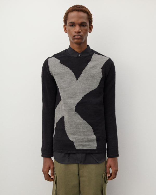 CDG Shirt - Men's Intarsia Pattern Knit - (Black)