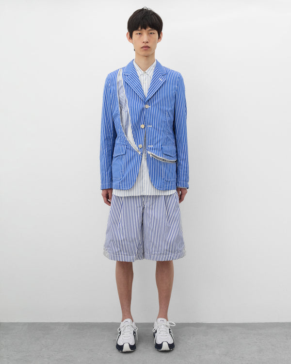 CDG Shirt - Men's Striped Zip Blazer - (Blue/White)