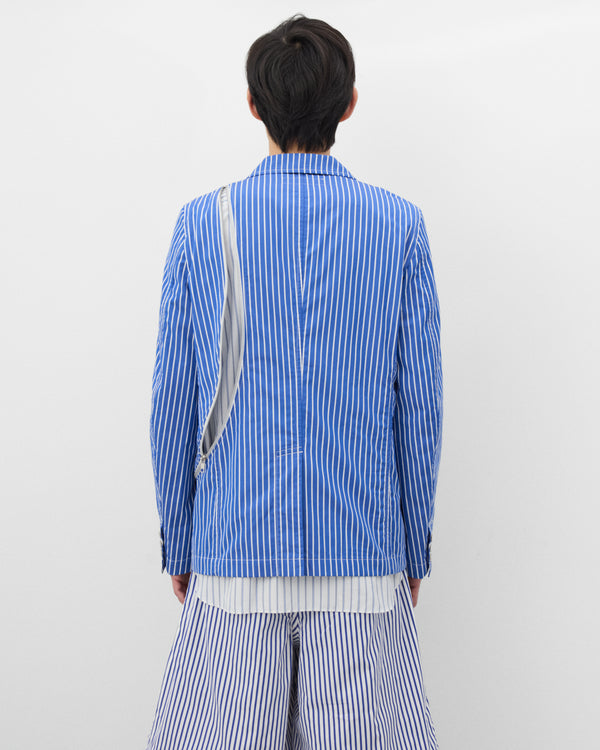 CDG Shirt - Men's Striped Zip Blazer - (Blue/White)