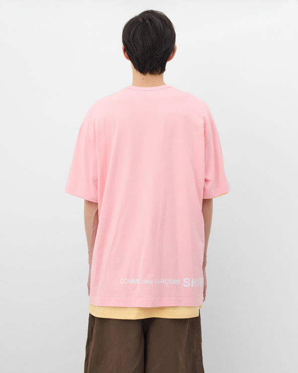 CDG Shirt - Men's Back Logo T-Shirt - (Pink)