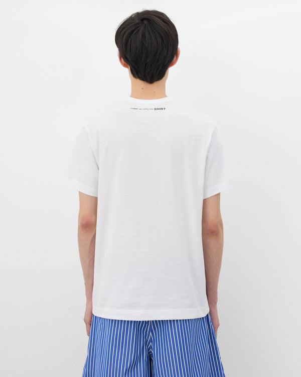 CDG Shirt - Men's Neck Logo T-Shirt - (White)