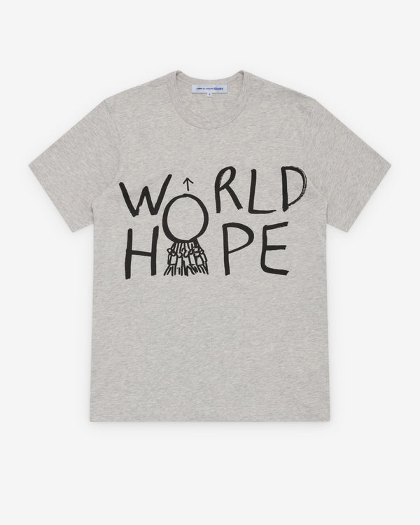 CDG Shirt - Men's World Hope T-Shirt - (Grey)