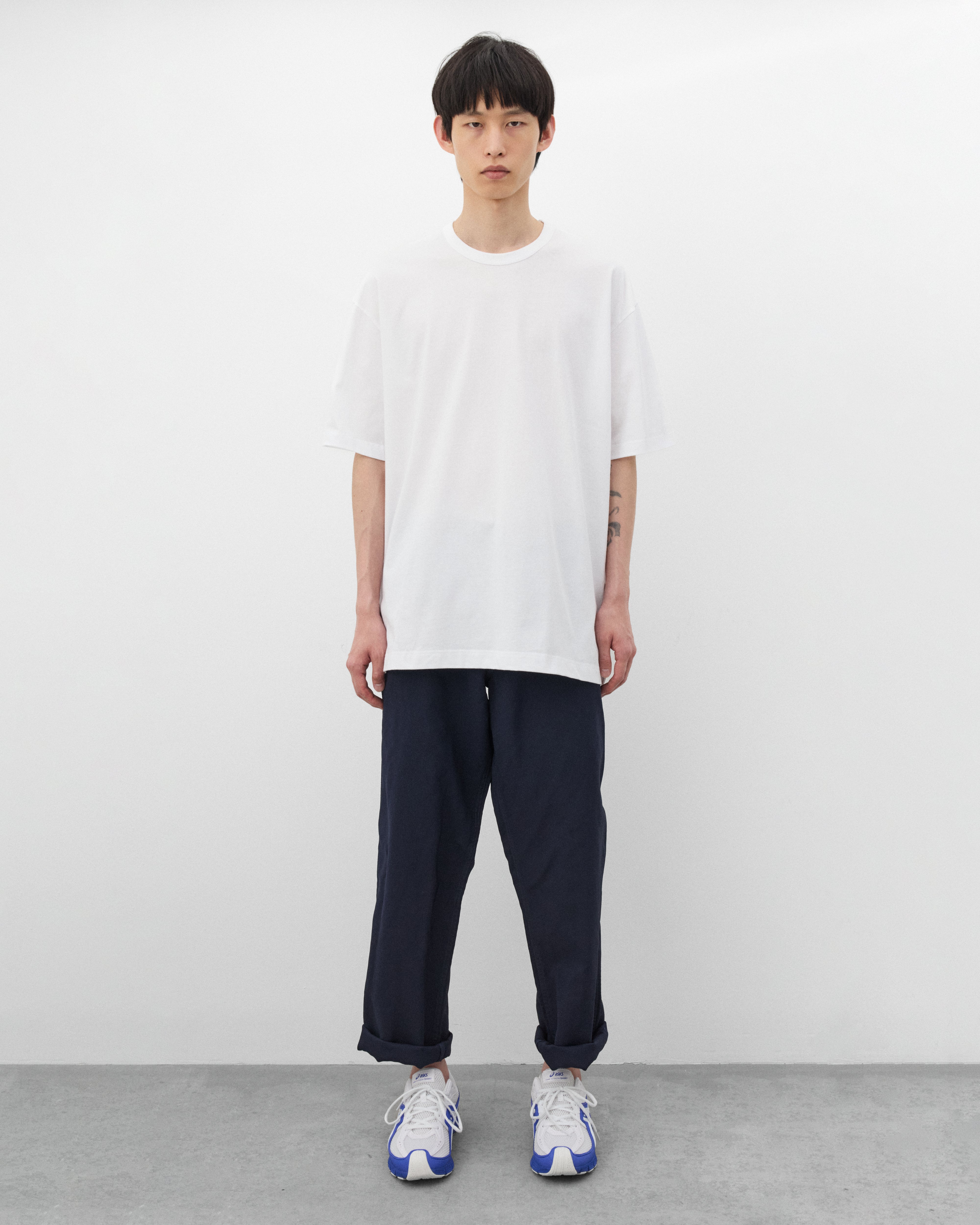 CDG Shirt: Men's Back Logo T-Shirt Knit (White) | Dover Street