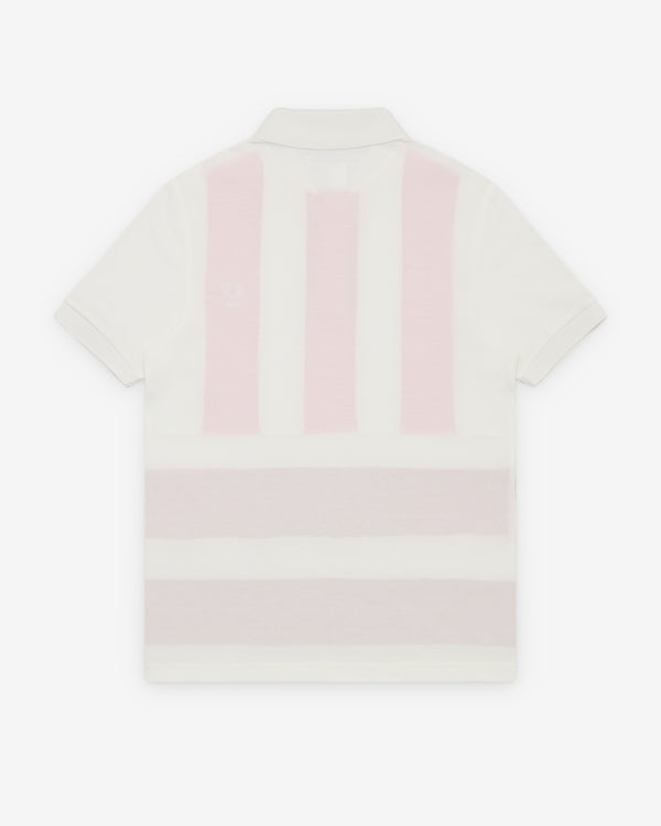 CDG Shirt - Men's Fred Perry Short Sleeve Polo - (White/Pink/Red)