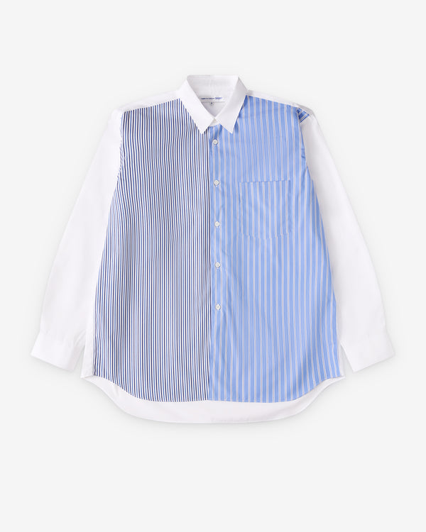CDG Shirt Forever - Wide Fit Stripe & Poplin Shirt - (Stripe 1)