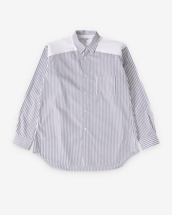 CDG Shirt Forever - Classic Fit Stripe & Poplin Shirt - (Stripe 1)