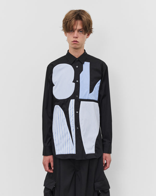 CDG Shirt - Men's Stripe Graphic Shirt - (Black/Stripes)