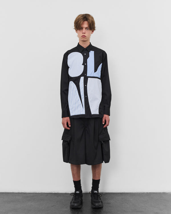 CDG Shirt - Men's Stripe Graphic Shirt - (Black/Stripes)