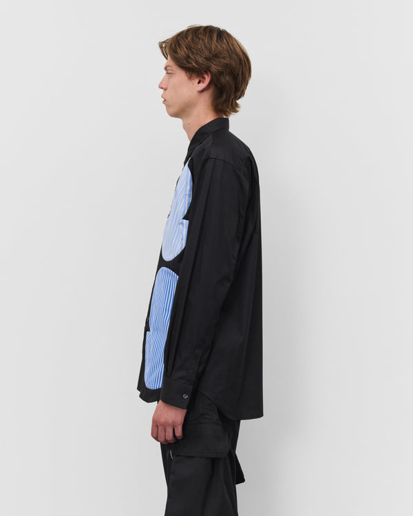 CDG Shirt - Men's Stripe Graphic Shirt - (Black/Blue Stripe)