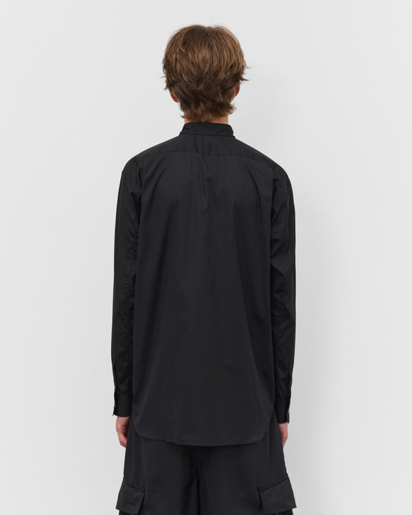 CDG Shirt - Men's Wool Panel Graphic Shirt - (Black)