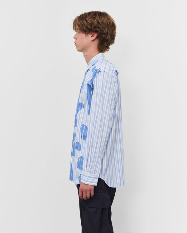 CDG Shirt - Men's Striped Pattern Shirt - (Blue Stripe)