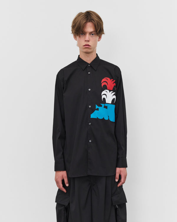 CDG Shirt - Men's Woven Graphic Shirt - (Black)