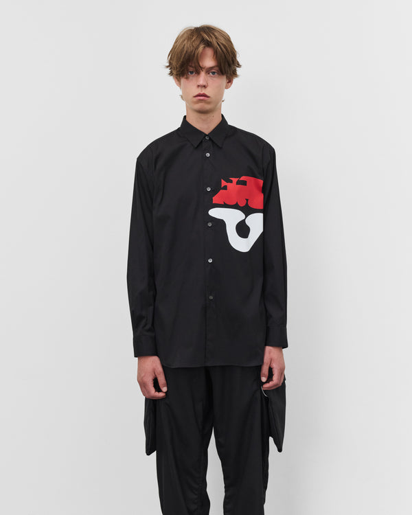 CDG Shirt - Men's Poplin Print Shirt - (Black)