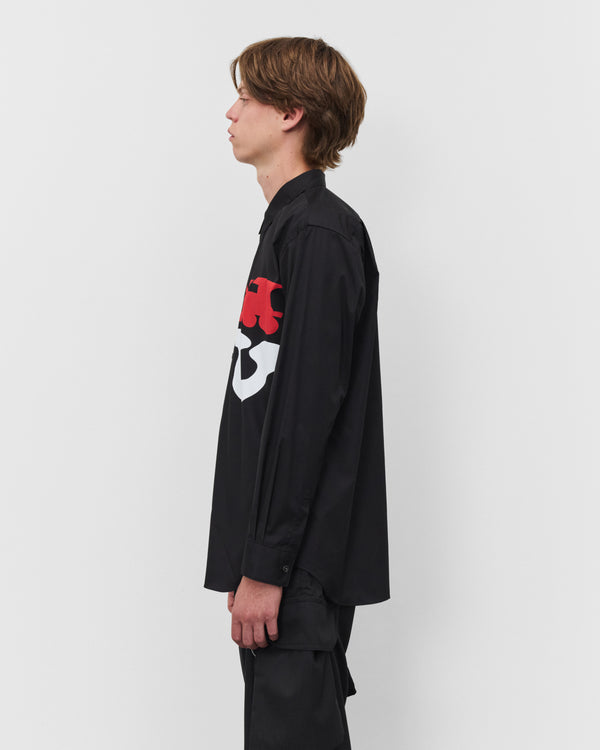 CDG Shirt - Men's Poplin Print Shirt - (Black)