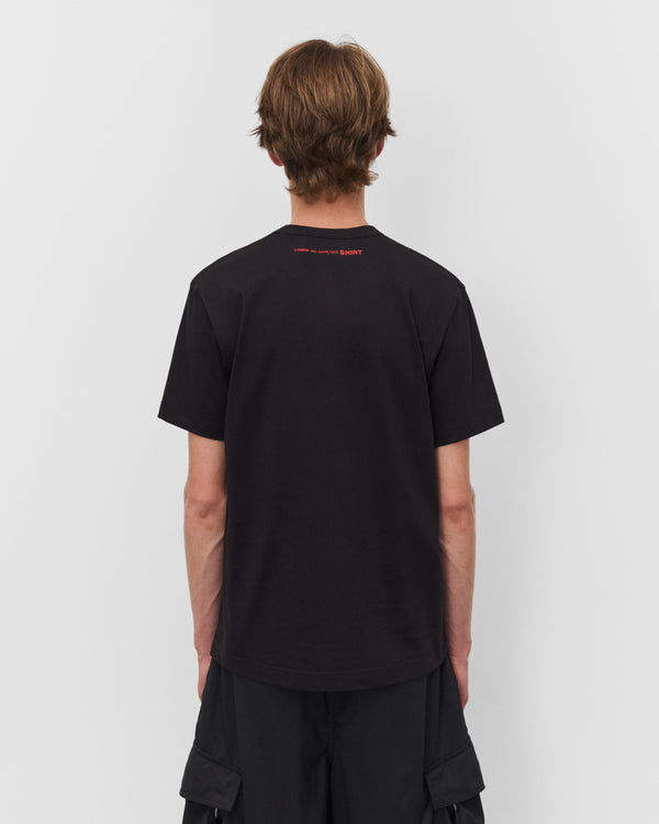 CDG Shirt - Men's Back Neck Logo T-Shirt - (Black/Red)