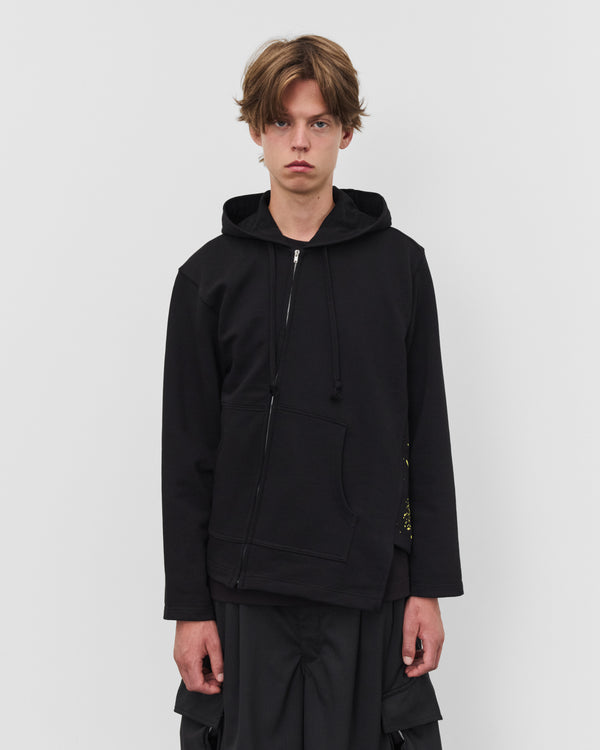 CDG Shirt - Men's Graphic Paint Splatter Zip Hoodie - (Black)