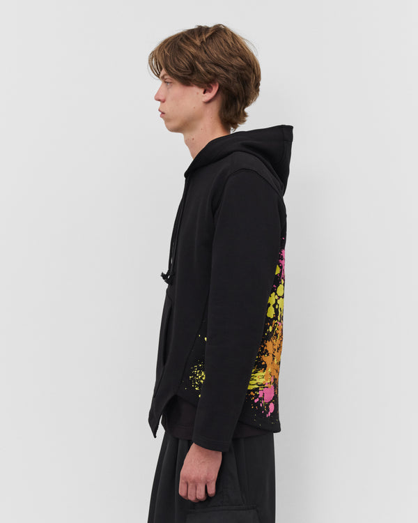 CDG Shirt - Men's Graphic Paint Splatter Zip Hoodie - (Black)