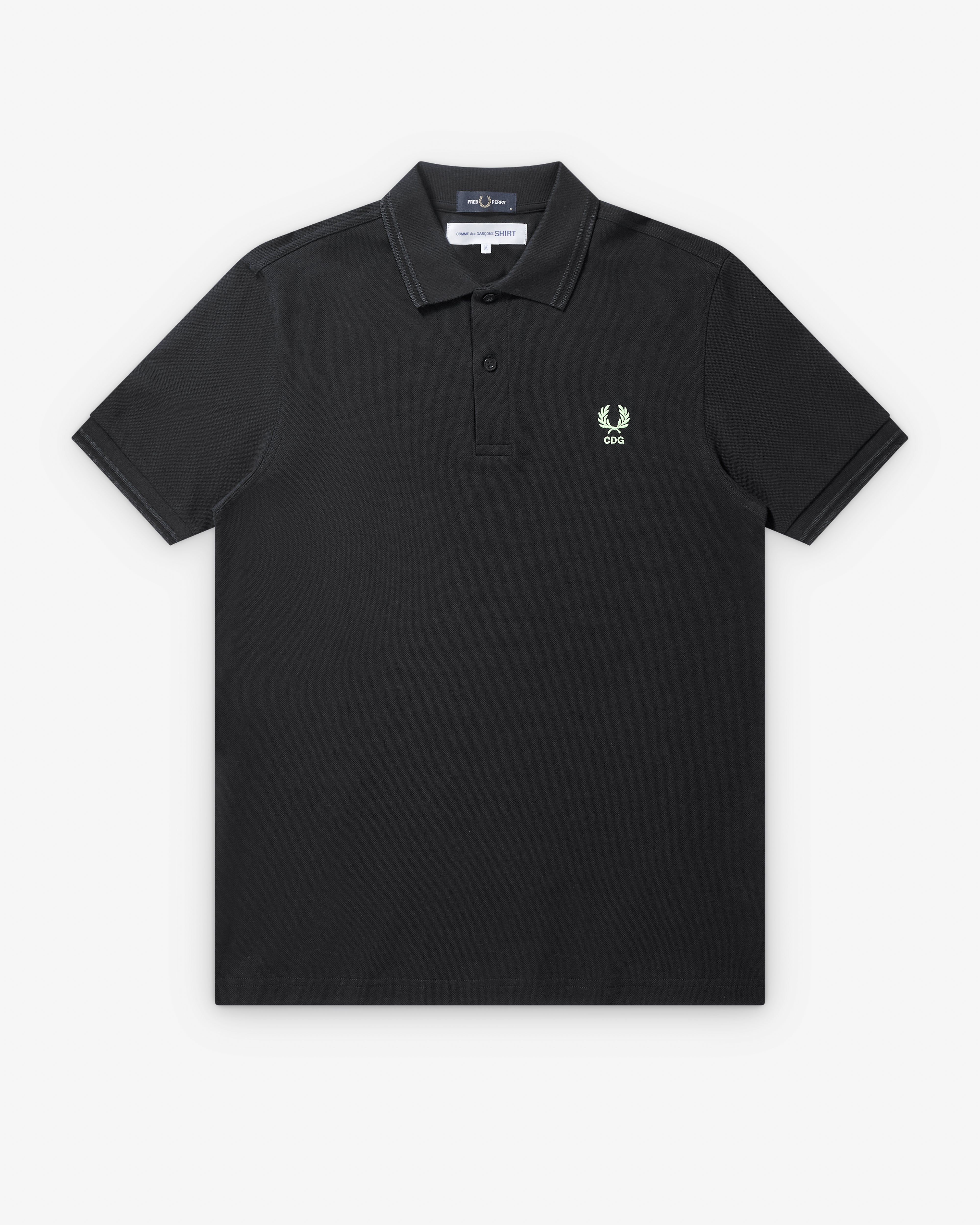CDG Shirt: Men's Back Neck Logo T-Shirt (Black/Green) | Dover