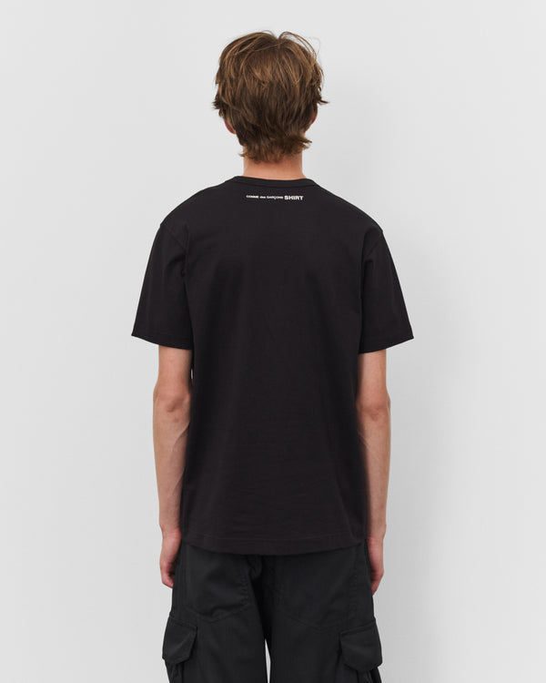 CDG Shirt - Men's Back Neck Logo T-Shirt - (Black/Blue)
