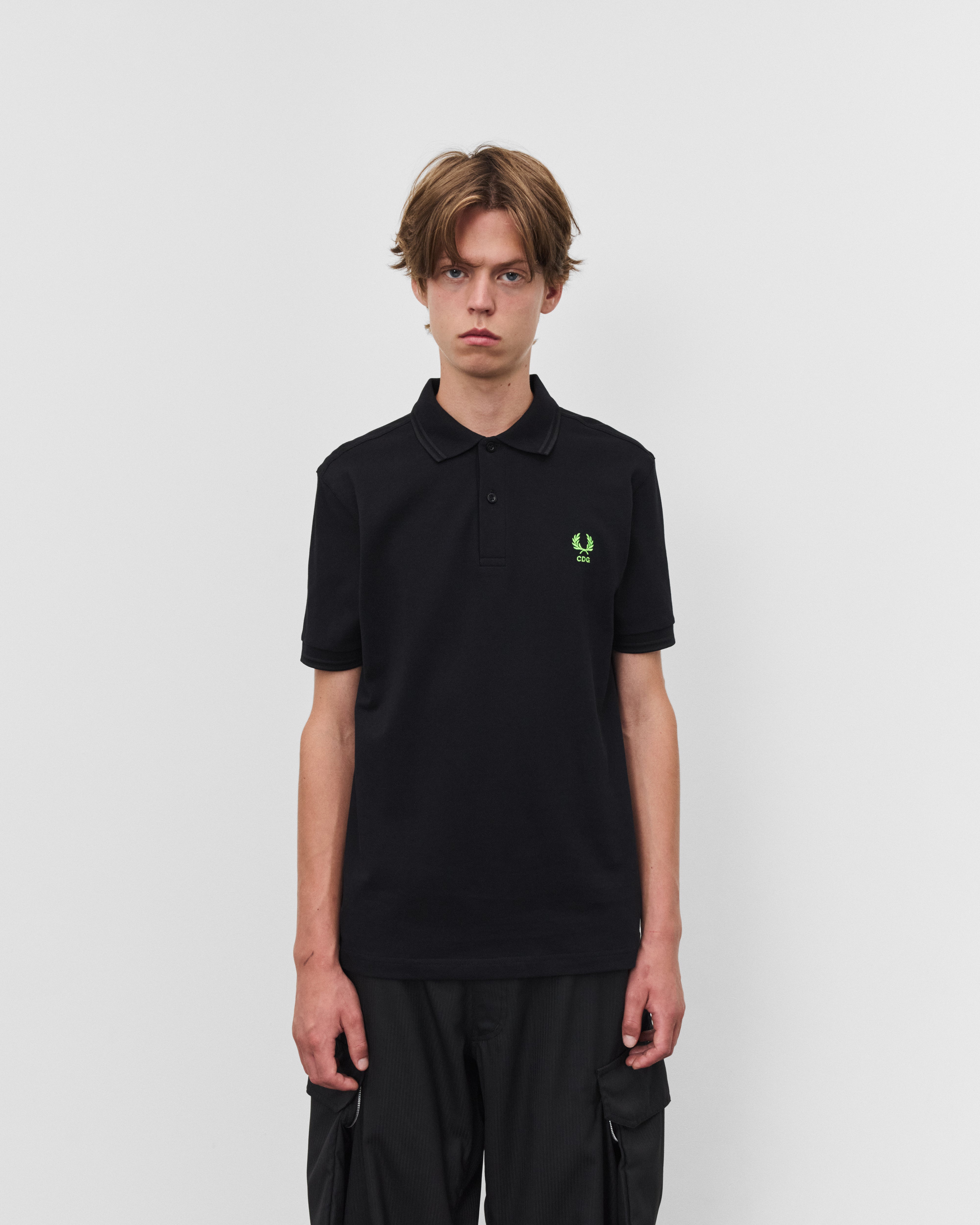 未使用 CDG SHIRT×FRED PERRY ポロ L CDG Shirt: Men's Fred Perry Logo Polo Shirt (Black/Green) | Dover