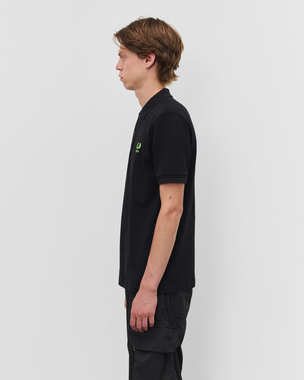 CDG Shirt - Men's Fred Perry Logo Polo Shirt - (Black/Green)