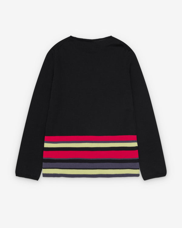 CDG Shirt - Men's Stripe Knit Sweater - (Black/Red)