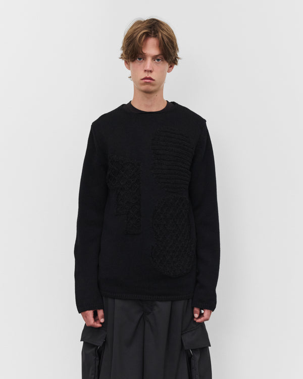 CDG Shirt - Men's Patchwork Sweater - (Black)