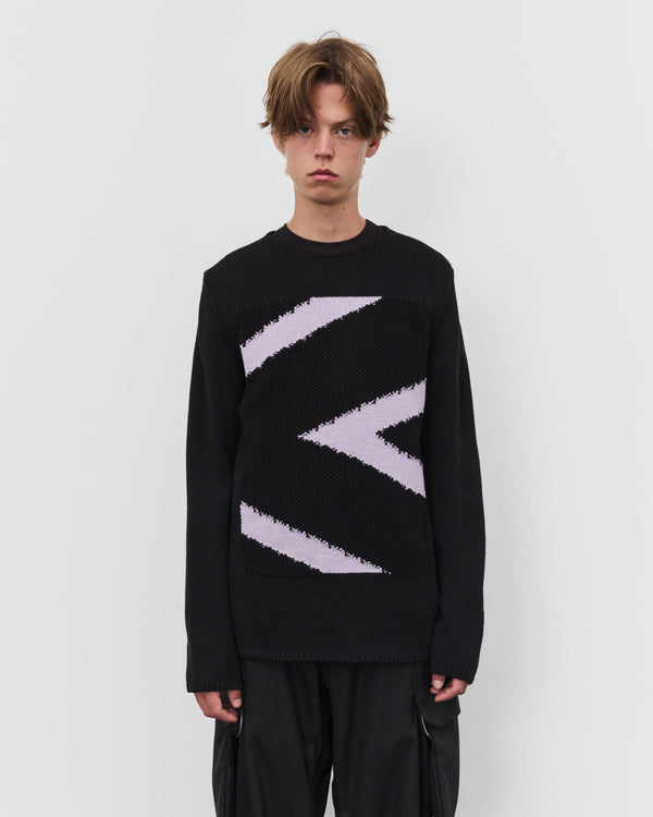 CDG Shirt - Men's Instarsia Knit Sweater - (Black)