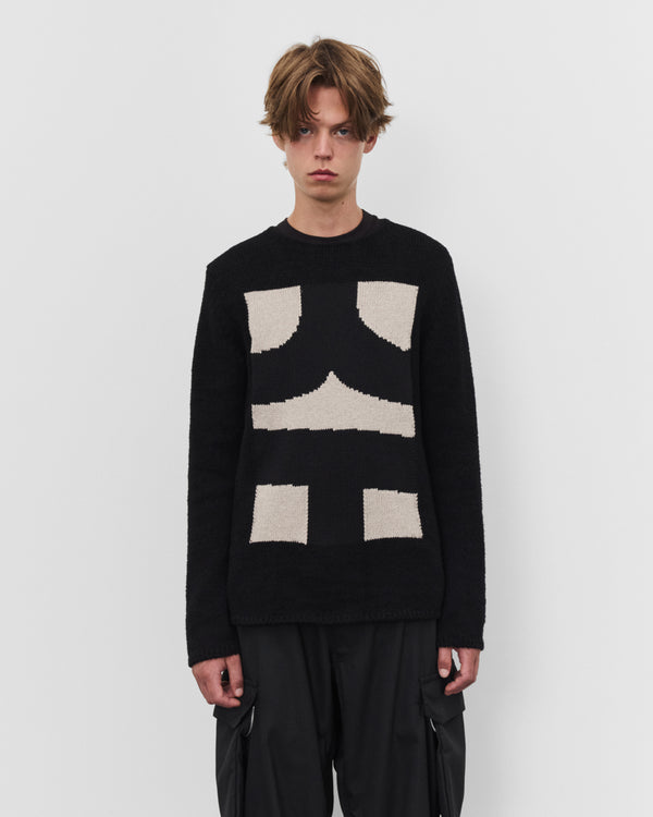 CDG Shirt - Men's Pattern Knit Sweater - (Black)