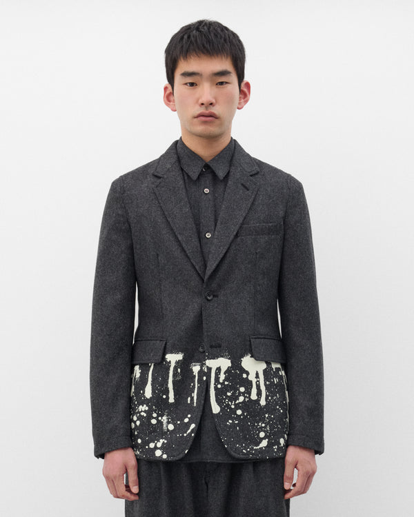 CDG Shirt - Men's Paint Splatter Wool Blazer - (Grey)