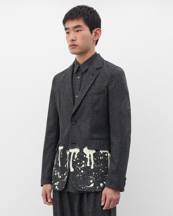 CDG Shirt - Men's Paint Splatter Wool Blazer - (Grey)
