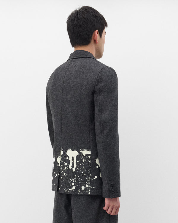 CDG Shirt - Men's Paint Splatter Wool Blazer - (Grey)