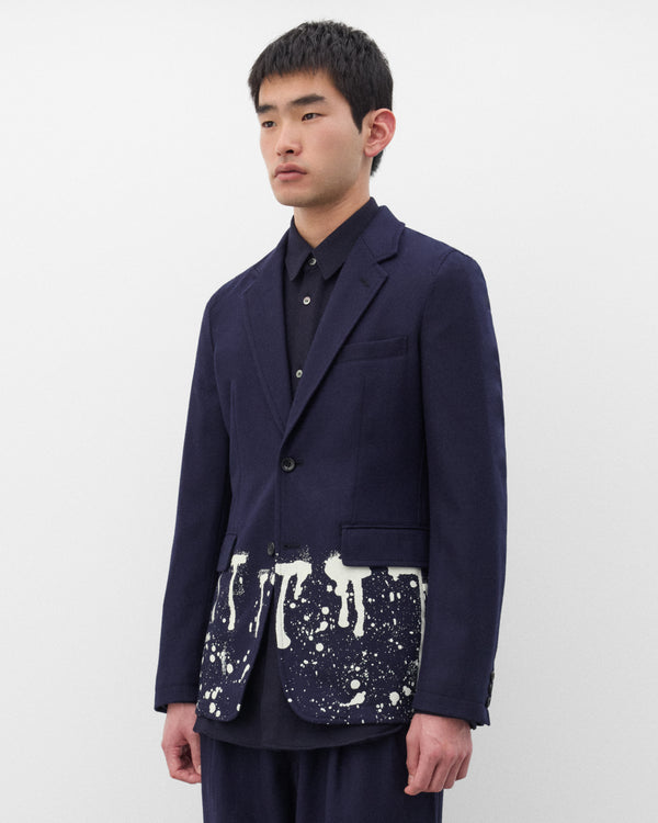 CDG Shirt - Men's Paint Splatter Wool Blazer - (Navy)