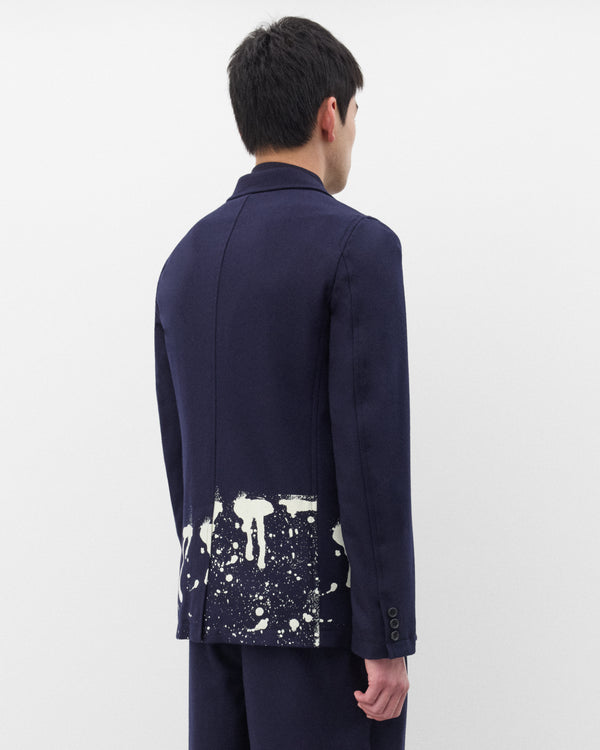 CDG Shirt - Men's Paint Splatter Wool Blazer - (Navy)