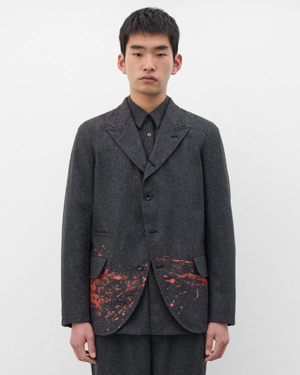 CDG Shirt - Men's Paint Splatter Wool Blazer - (Grey)